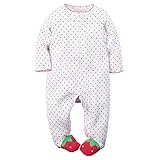 Carter's Girls' Footie 115g068, White Strawberry, 6 Months