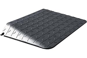 OranclUS Rubber Wheelchair Threshold Ramp, 1"/1.5"/2"/2.5"/3"/3.5"/4" Rise Options, Wheelchair Ramp 7000Lbs Load Capacity, Non-Slip Textured Surface for Wheelchairs, Scooters (4.0" Rise)