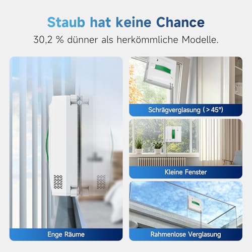 Fmart W8 Window Cleaner Robot with Spray Function, 8000Pa Suction Power and Edge Detection Technology, Automatic Window Cleaning Robot with 4 Modes