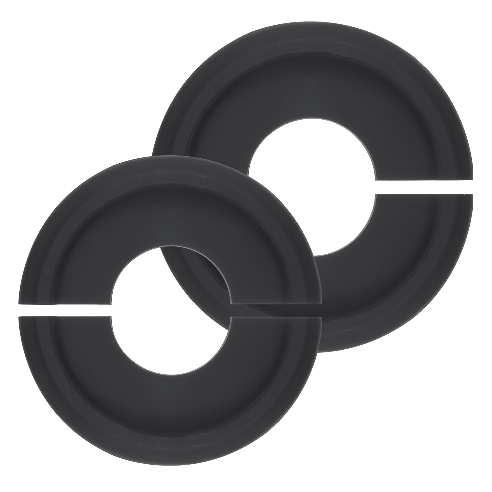 PATIKIL Ceiling Medallion, 2 Pcs 10" OD x 4" ID PU Decorative Ceiling Light Medallion Chandelier Medallion Split Ceiling Light Cover Plate for Ceiling Light Fixtures Fans, Black