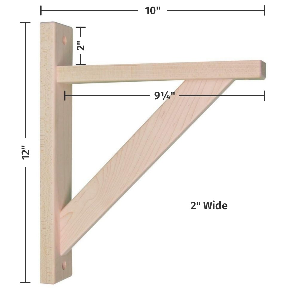 Wood Shelf Bracket Maple Straight 10 Home & Kitchen