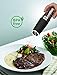 AmuseWit Gravity Electric Salt and Pepper Grinder Set of 2 [White Light] Battery Operated Automatic Pepper and Salt Mills with Light,Adjustable Coarseness,One Handed Operation,Black