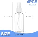 Hanyousheng 4Pcs 50ml Spray Bottles Refillable Travel Mist Empty PET Plastic view 2