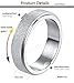 ALEXTINA Anxiety Rings Fidget Rings for Women Stress Relief Spinner Rings for Anxiety Stress Silver Rings 6MM Titanium Steel Rings Size 8