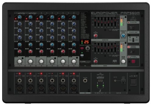 Behringer Pmp560M 500-Watt 6-Channel Powered Mixer with KLARK TEKNIK Multi-FX Processor, Compressors, FBQ Feedback Detection System and Wireless Option