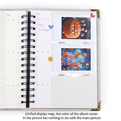 Ablus 2x3 Inch Photo Paper Film Album Set for Fujifilm Instax Mini Camera/HP Sprocket Photo Printer/Polaroid Snap, Z2300, SocialMatic Instant Cameras&Zip Instant Printer (120 Pockets, Pink)