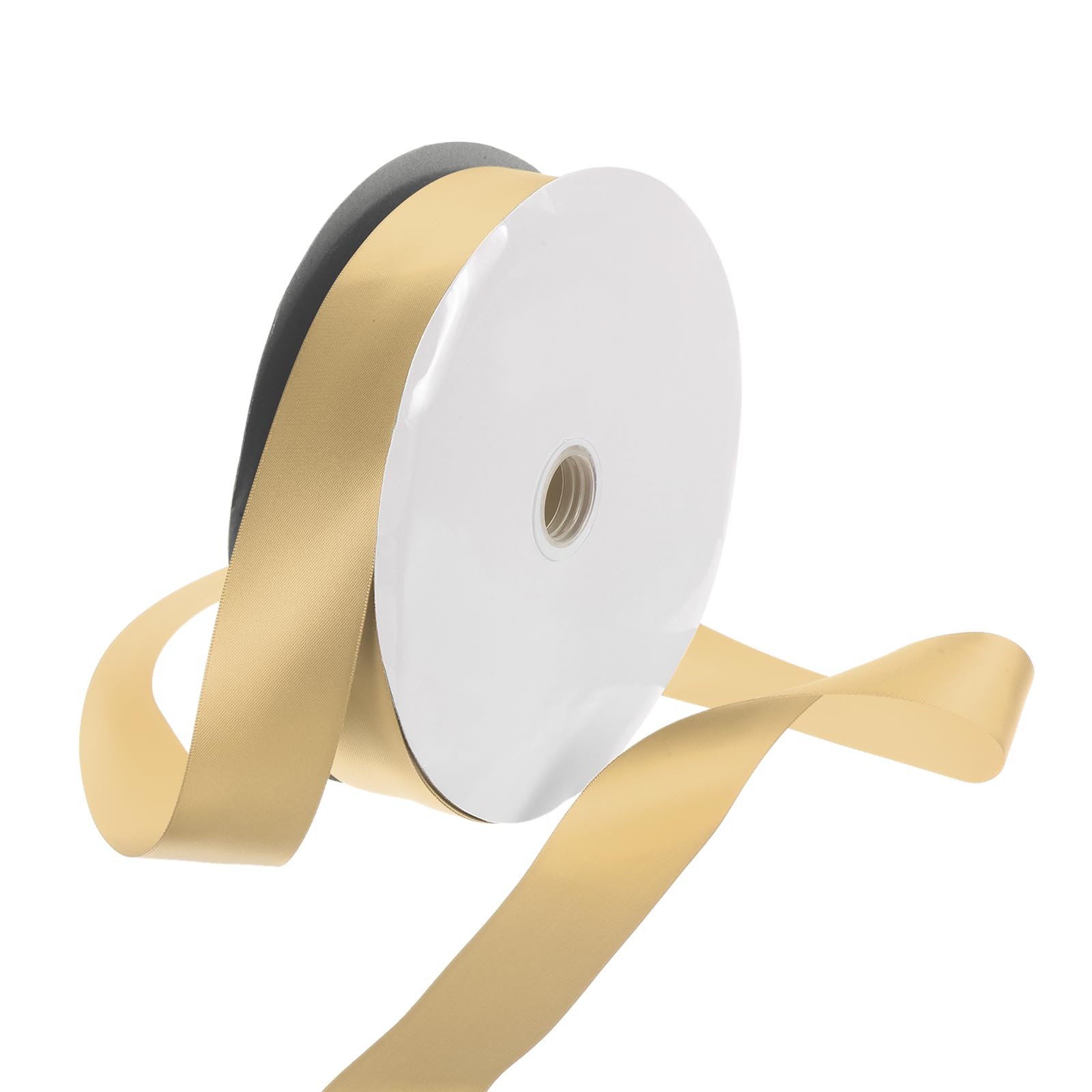 Rebower 38mm Satin Ribbon 91m Thick Double Face Grosgrain Silk Ribbon, [for Gift Wrapping, Hair Bows, Wedding, Cake, Flower] - 100 Yard/300ft/ Gold