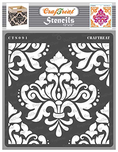 Craftreat Damask Wall Stencils For Painting Large Pattern Bold Damask 12x12 Inches Reusable Diy Art And Craft Stencils Damask Stencil Home Decor Stencils Damask Paisley Wall Stencil Pricepulse