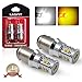 LASFIT 1157 LED Switchback 2057 2357 7528 BAY15D White/Amber LED Bulb Polarity Free Extremely Bright LED Light for Turn Signal Blinker Lights Need Resistor(Pack of 2)