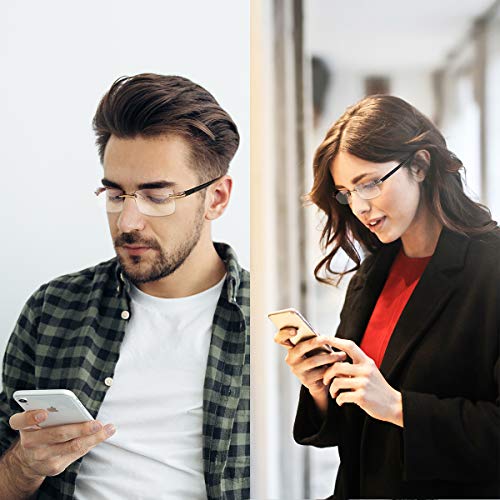 GAOYE 2-Pack Blue Light Blocking Reading Glasses Women/Men,Anti Eyestrain Filter UV Lightweight TR90 Frame (Black + Tea, 2.0) - Thumbnail 5