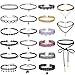 Tpocean 21Pcs Rainbow Lace Tattoo Choker Set Gothic Punk Velvet Necklaces Girls Teens Party Gifts