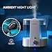 Ultrasonic Cool and Warm Mist Humidifiers, marsboy 6L (1.6 GAL) Anti Mold Aroma Diffuser Air Diffuser, Topside Water Refill, Super Quiet Operation, Ambient Night Light, Easy Cleaning for Baby Adults