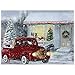 Northlight LED Lighted Fiber Optic Santa in Truck Christmas Canvas Wall Art 11.75