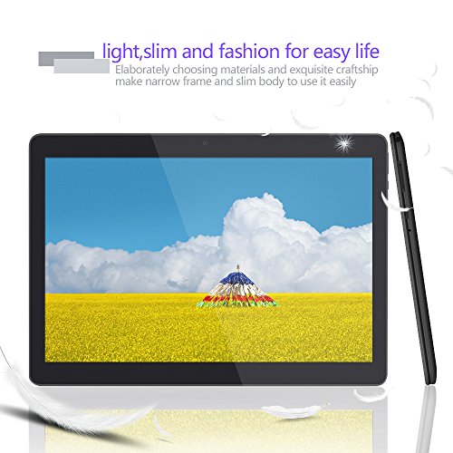 Yuntab-101-inch-Tablet-Android-51-Wifi-Unlocked-3G-Phone-Tablet-PC-1GB16GB-MTK-6580-Quad-Core-IPS-Screen-1280x800-Dual-camera-Cell-phone-Support-2G-3G-Wifi-Dual-SIM-Card-Bluetooth-Black