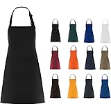 WOPOKY Cotton Blend Waterproof Apron With 2 Pockets for Women Men - Cooking Kitchen Chef Arpon BBQ Work Painting - (1 Pack)