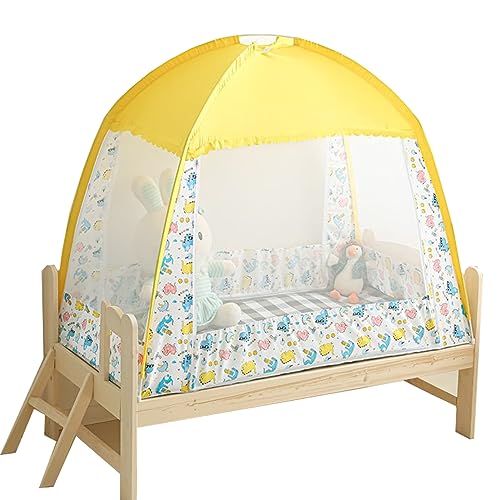 Pop-up Mosquito Net for Small Bed Foldable Portable Mosquito Nets Yurt All-Inclusive Bed Canopy with Bottom Net Double Door Blackout Mesh Cover