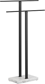 KES Freestanding Towel Rail with Marble Base Black 2 Tiers SUS304 view 8
