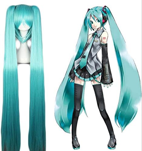 VOCALOID Cosplay Wig Hatsune Miku Costume Play Wigs Halloween party Anime Game Hair 120cm Aquamarine wig
