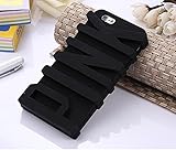 Inspirationc® iPhone 6 Plus Case,3D PINK big letters Silicone Case for Apple iPhone 6 Plus 5.5 inch--Black