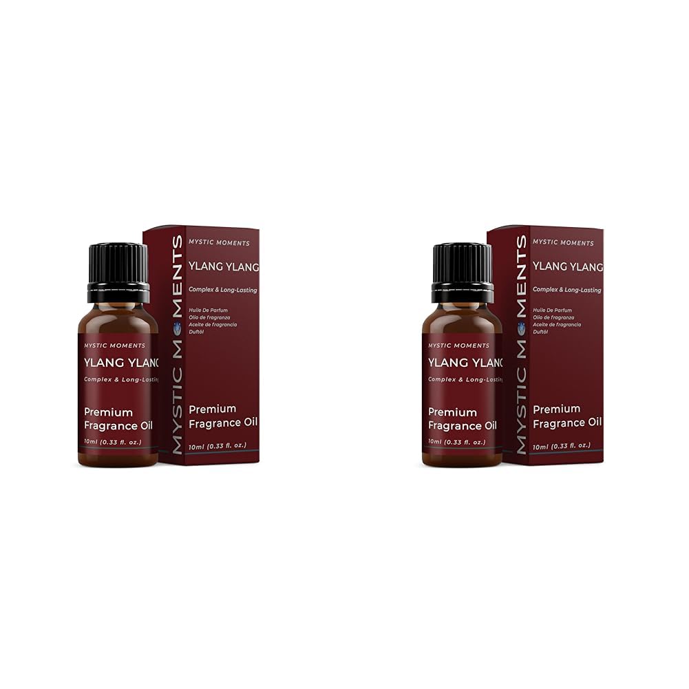 Mystic Moments | Ylang Ylang Fragrance Oil - 10ml - Perfect for Soaps, Candles, Bath Bombs, Oil Burners, Diffusers and Skin & Hair Care Items (Pack of 2)