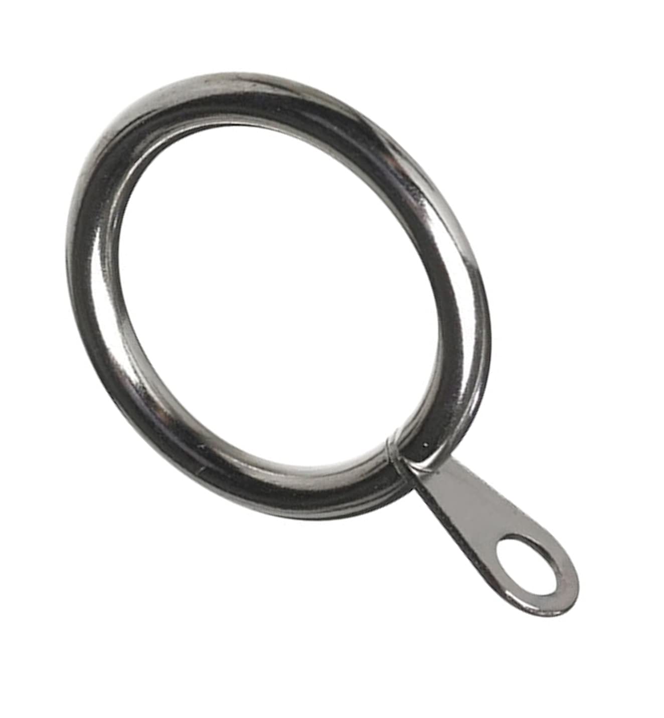 Merriway BH03193 (8 Pcs) Metal Curtain Drapery Pole Rod Rings with Fixed Eye, Inner Diameter 45mm (1.3/4 inch) Outer Diameter 50mm (2 inch) Bright Chrome - Pack of 8 Pieces