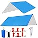 Kofon Rain Fly Tarps Portable Tent Tarp with Rope and Stakes Footprint Ground Mat Picnic Blanket Shelter Sunshade for Outdoor Hiking, Beach,Backpacking & Travel (blue, blue-M(7482 inch))