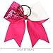 NCMAMA Large Breast Cancer Awareness Cheer Bow Sparking Sequin Leather Accessorire Hair Tie Ponytail Holder for Dancing Girls Cheerleader Pack of 5