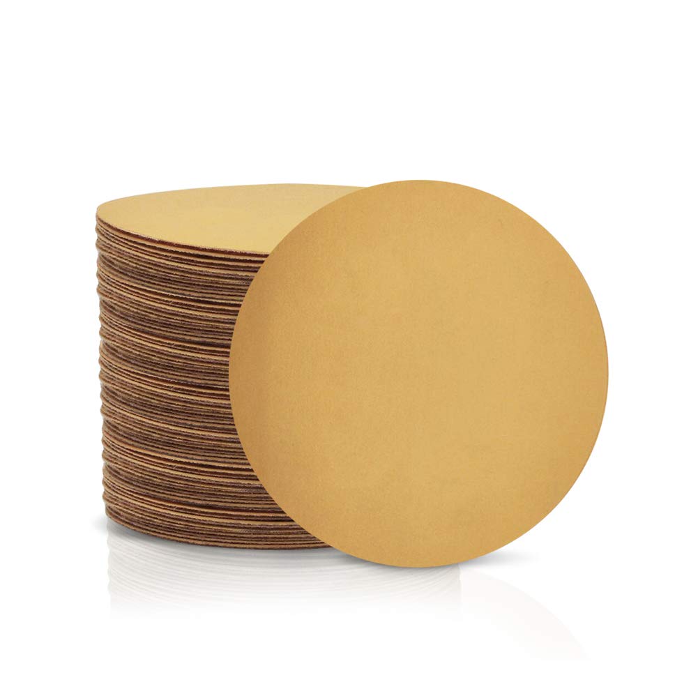 SPEEDWOX 100 Pcs 6 Inches Sanding Discs 500 Grit Dustless Hook and Loop Sandpaper for Random Orbital Sander Yellow Finishing Discs for Automotive Woodworking