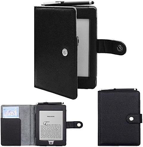 For Kindle Touch (2012 model) D01200 ebook leather flip folio cover book case, pouch bag for Amazon Kindle Touch ereader with magnetic closured (Black)