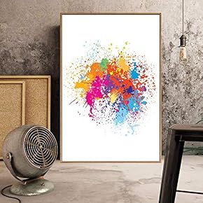 Framed Canvas Wall Art for Living Room, Bedroom Vibrant Color Splatter V Canvas Prints for Home Decoration Ready to Hang - 16x24 inches