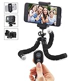 Mini Cell Phone Tripod - AnyMore Flexible Tripod with Bluetooth Remote and Universal Clip for iPhone, Android Phone, Camera, Sports Camera