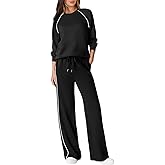 Sampeel Women 2 Piece Lounge Sets Sweatsuit Fall Outfits Matching Wide Leg pants Set Tracksuit Trendy Clothes