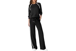 Sampeel Women 2 Piece Lounge Sets Sweatsuit Fall Outfits Matching Wide Leg pants Set Tracksuit Trendy Clothes