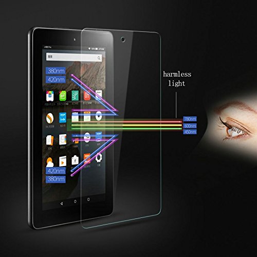 [2-PACK] For Fire 7 (5th Gen, 2015 Release) - SuperGuardZ Tempered Glass Anti Blue Light [Eye Protect] Screen Protector [Lifetime Replacement], 9H, Anti-Chip Edge, Shatterproof
