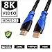8k Hdmi Cable,8K&60Hz 4K@120Hz 4320P UHD Hdmi Cable 48gbps 2.1 for Computer Tv Any Other Hdmi-Enable Device 8k Cable hdmi 6 Feet