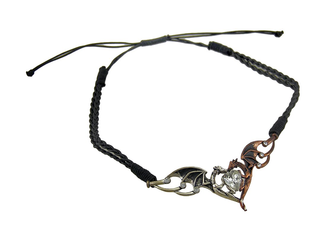ANNE STOKES Dragon Heart - Hengeband for Happy Relationships - Adjustable to use as Necklace, Choker, Tiara, Garter etc