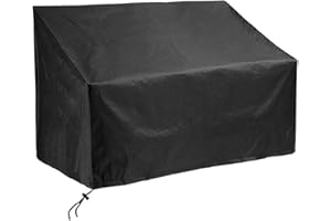 CenterZ Patio Loveseat Sofa Cover, 53x26x35 inch Waterproof Sun Protection Outdoor Furniture 2-Seater Bench Covers with Drawstring Toggle for Deep Seat Lounge, 2 Cushion Couch, Large Chair, Lawn Table