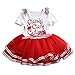 Little Girls Christmas Holiday Candy Cane Cutie Tutu Dress (120 (5-6Y))