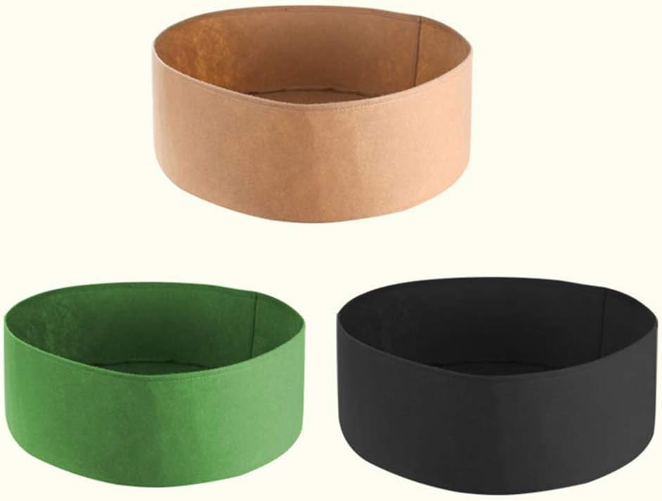 Nuxn 90 Gallon 3pcs Fabric Raised Garden Beds 1.4mm Thickness Round Felt Planting Bags Grow Pot Fabric Planter Bed for Outdoor Indoor Plants Vegetables Flowers