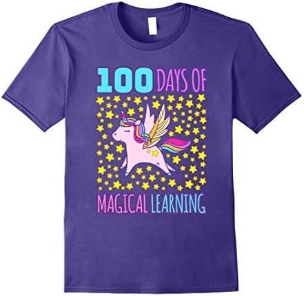 Mens Adorable 100th Day of School Unicorn Shirt 2XL Purple