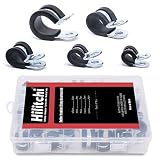 Hilitchi 47-Pcs Zinc Plated Steel Rubber Insulated Clamp Assortment Kit - 1/4~5/8 inch (6.5mm - 16mm)