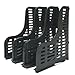 Markmesafe Adjustable Bookend, Magazine File Holders Desktop Organizer for Office Home, 3 Sections, Black