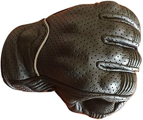 Motorbike New Black Short Touch Friendly Armored Reflective Leather Gloves S-3XL (Extra-Large)