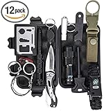 Chillax Emergency Survival Kit 13 in 1, Outdoor Survival Gear Tool for Camping, Hiking, Climbing, Traveling with Survival Bracelet, Folding Knife, Flashlight, Compass, Fire Starter by (Kit 2)
