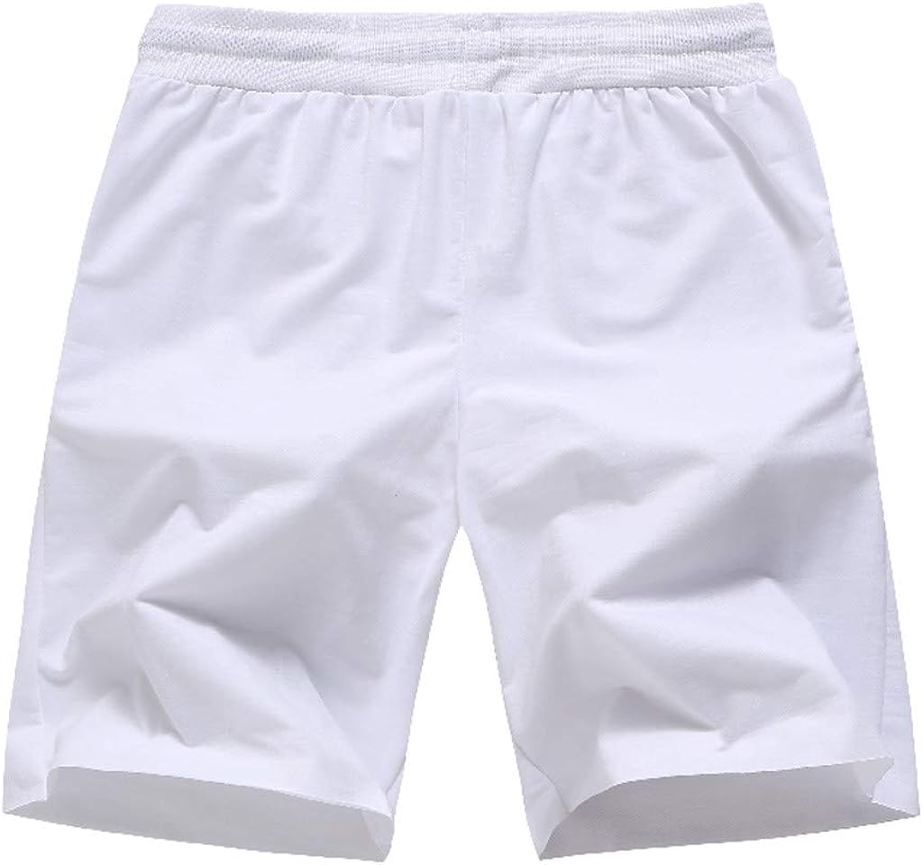 UOFOCO Men's Summer Solid Color Shorts Drawstring Casual Slim Sports Cotton Short Pants at  Men’s Clothing store