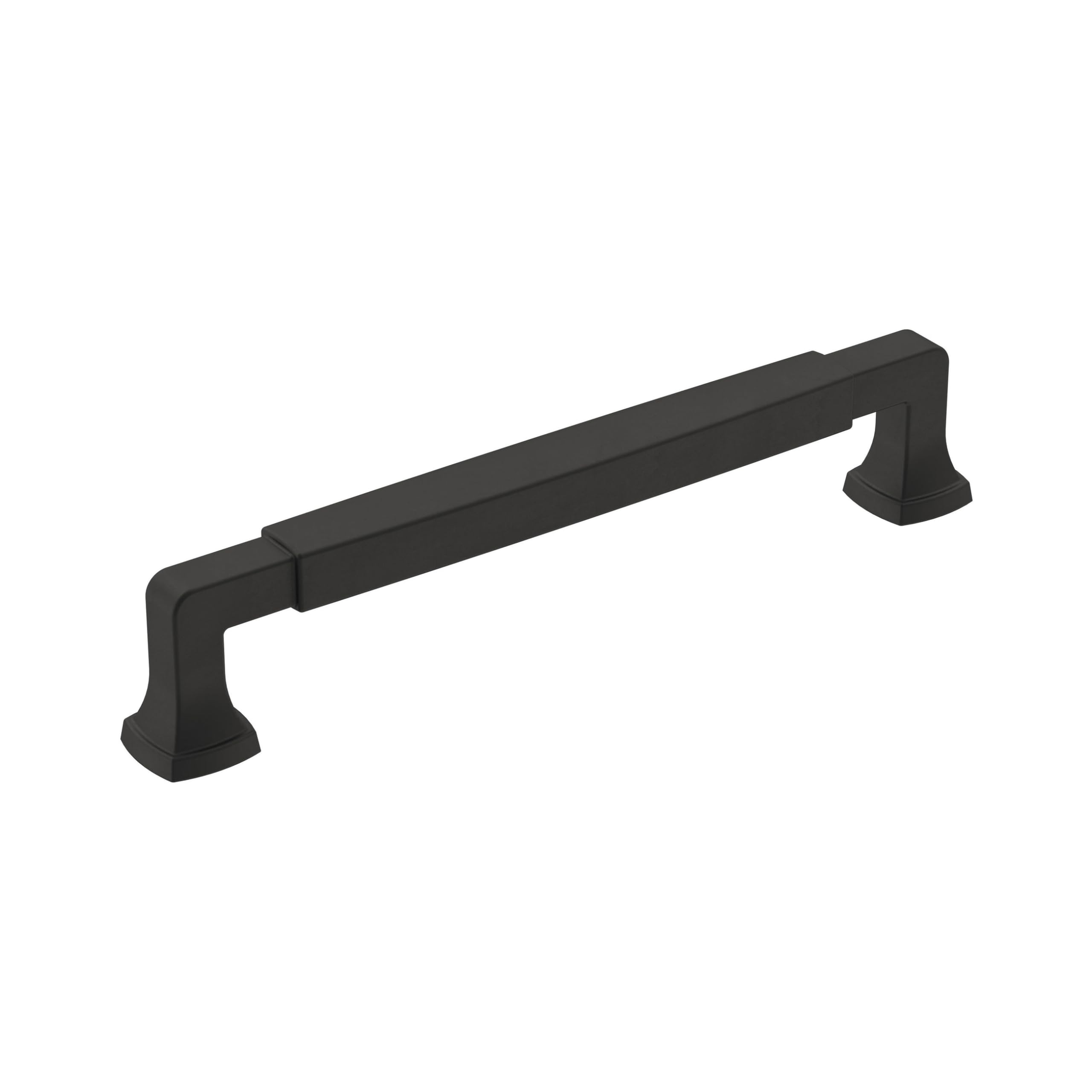 Amerock | Cabinet Pull | Matte Black | 6-5/16 inch (160 mm) Center-to-Center | Stature | 1 Pack | Drawer Pull | Cabinet Handle | Cabinet Hardware