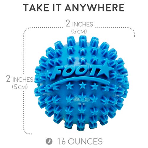 Foot Star 2 Inch Massage Ball by Body Back Company - Plantar Fasciitis Foot Massager & Travel Accessories for Myofascial Tension Release, Trigger Point Therapy, Stress & Pain Relief in Feet & Hands