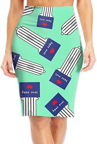 Condom-Sperm-in-Jail Women Knee Length Skirts Slim Fit Modern Series Pencil Skirts