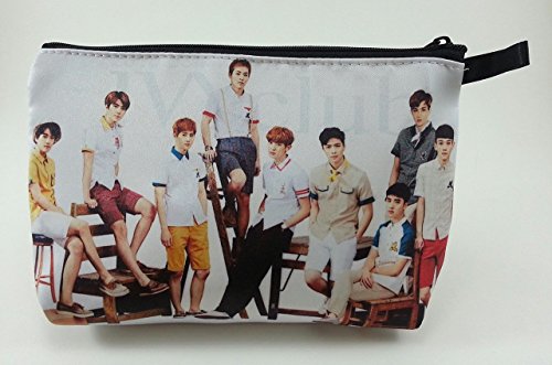 EXO FROM EXO PLANET "EXO-K +EXO-M" KPOP Korean Boy Band BIG Zip Pen Pencil Stationery / Cosmetic Makeup Case Bag Pouch EXO-016
