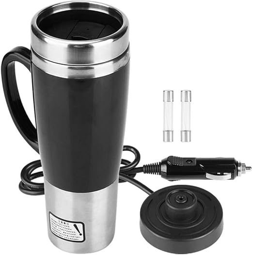 Car Heated Travel Mug,12V/24V 450ml Heated Car Travel Electric Mug Car